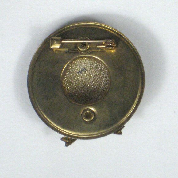 Hat Bow Brooch Goldtone 1 In Mesh Estate Jewelry Pin VIntage 1980 - Picture 5 of 5